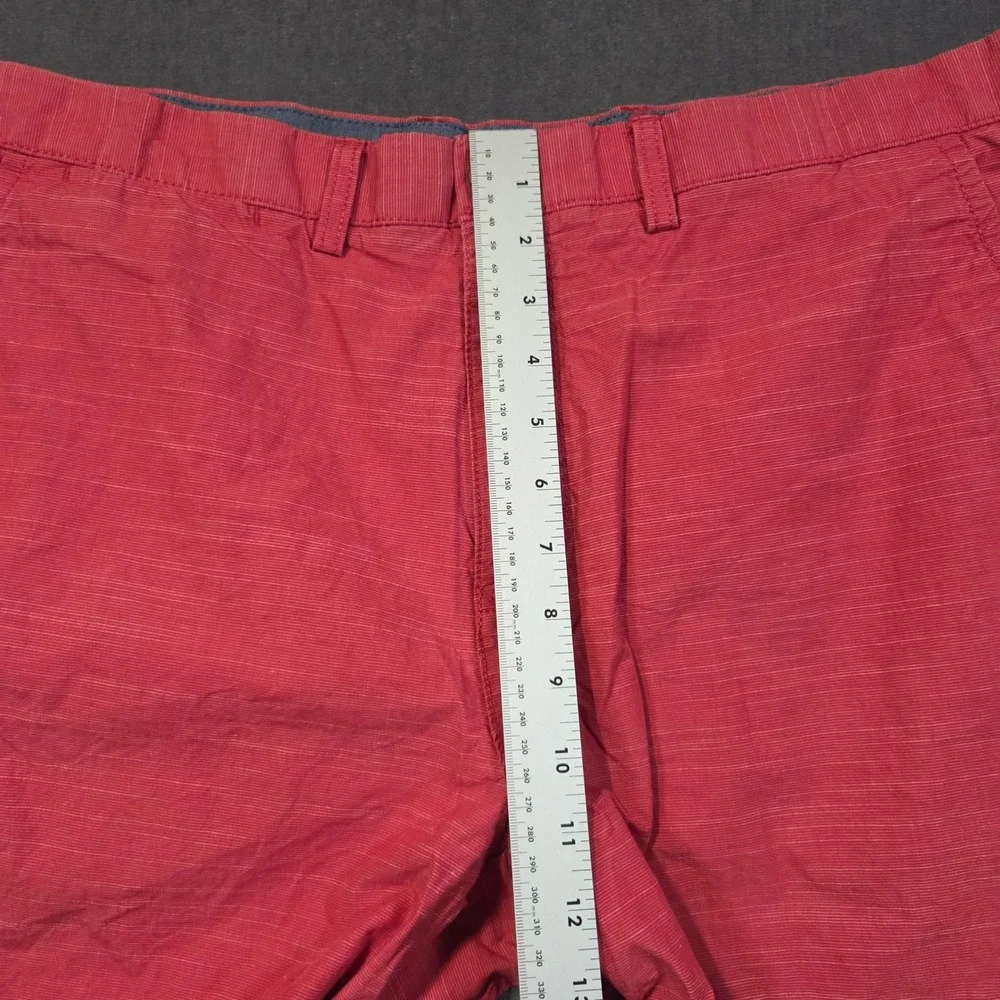 Tommy Hilfiger Chino Shorts Mens 36 Red Slub Texture Cotton Casual Classic Fit